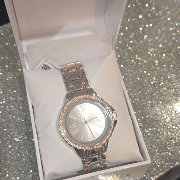 Steve Madden Two-Tone Silver and Rose Gold Watch main image 4
